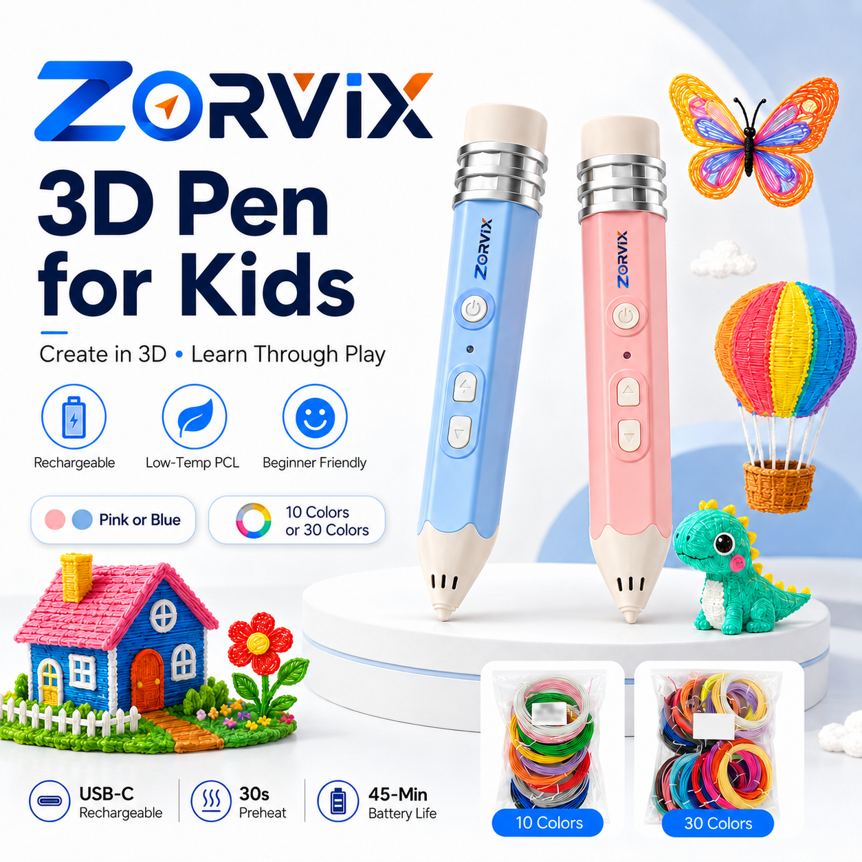 ZORVIX SparkPen™ | 3D Printing Pen for Kids